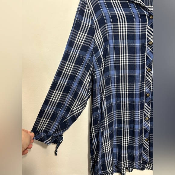 J Jill Denim Plaid Viscose Rayon Button Up Shirt Womens Size XL - Picture 4 of 10